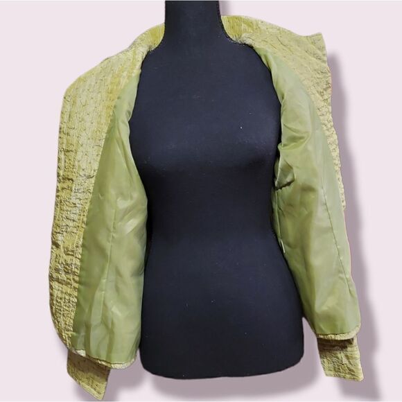 Erin London Lime Green Full Button Blazer | Size Petite Medium - Picture 7 of 9